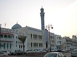 Muscat 03 Mutrah 09 Mosque The Mutrah Corniche has elegant merchants houses latticed buildings and mosques across from the dhows floating on the sea